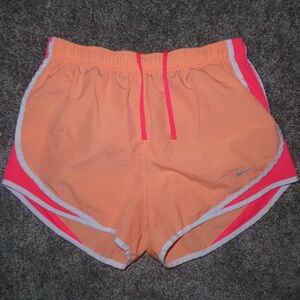 Nike Women's Bright Orange and Pink Athletic Shorts